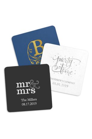 Personalized Paper Coasters Square Set of 100
